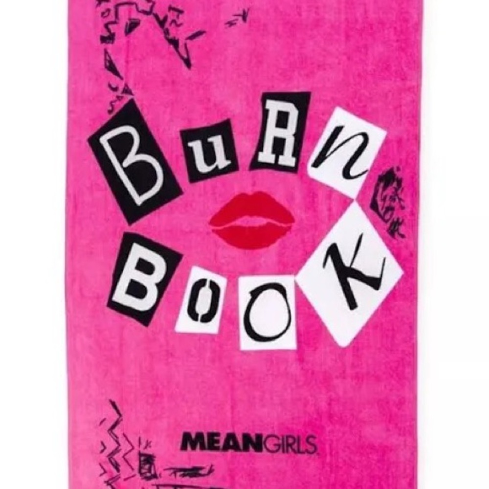 Mean Girls Burn Book Pink Towel